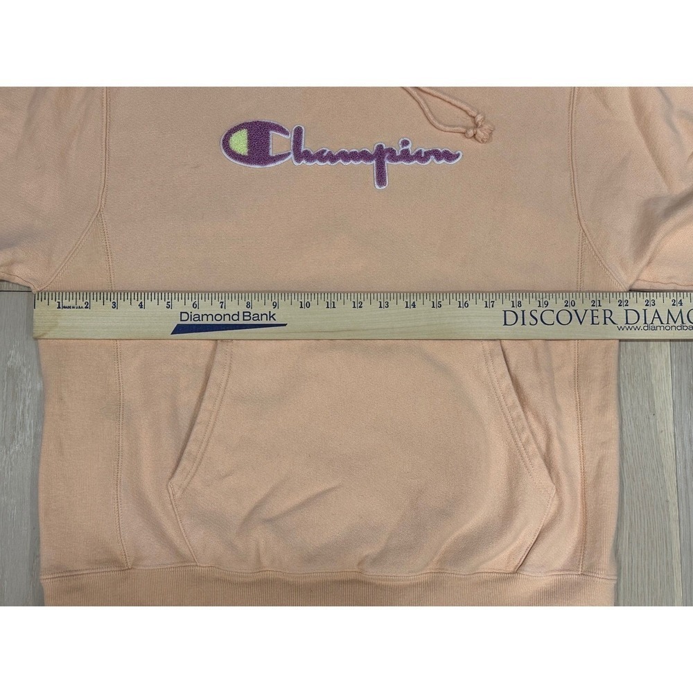 Champion Reverse Weave Peach Logo Hoodie Sweatshirt Womens Size Medium - Picture 6 of 8